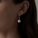 Yellow Gold Diamonds and Pearl Earrings