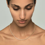 Classic 4 claw Square Base Tennis Necklace