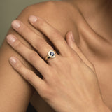 Ceylon Sapphire Halo Signet